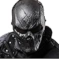 Airsoft Mask Full Face - Scary Skull Halloween Ghost Mask - Tactical Mask Skeleton with Metal Mesh Eye Protection - Horror Zombie Mask for BB Cs War Game Shooting Masquerade Cosplay Movie Props Party