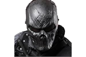 XINGZHE Airsoft Mask Full Face - Scary Skull Halloween Ghost Mask - Tactical Mask Skeleton with Metal Mesh Eye Protection - Horror Zombie Mask for BB Cs War Game Shooting Masquerade Cosplay Movie Props Party