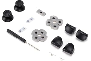 Replacement Parts for Controller, Silicone Conductive Rubber Pad Buttons with Rocker Keycap/ L1 L2 R1 R2 Keycap/Spring/Screwd