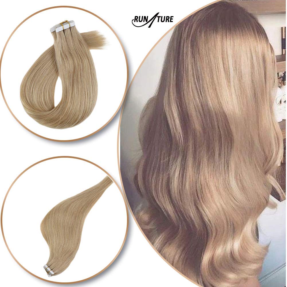 Amazon Com Runature 20inch Tape In Pu Hair Extensions 20pcs 50g