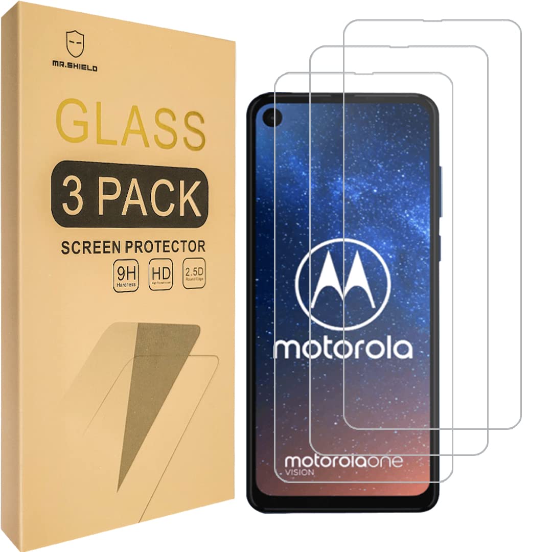 Mr.Shield Screen Protector For Motorola Moto One Action [Tempered Glass] [9H Hardness] [3-Pack] Screen Protector