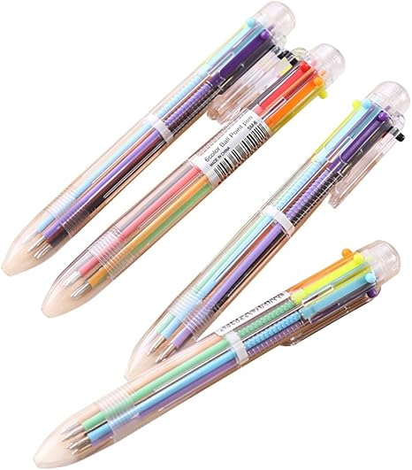 Amazon Com Yeahibaby 16 Pack Multicolor Pen 6 Colors In One Retractable Ballpoint Pens Toys Games