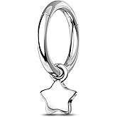 COCHARM G23 Titanium Clicker Hoop Rook Piercing Jewelry 6mm 8mm 16G Surgical Steel Dangle Rook Earring for Women Dangling Daith Helix Piercing Ring Nickel Free