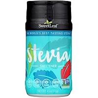SweetLeaf Stevia Powder Shaker Jar - Stevia Extract Powder, Zero Calories, Zero Sugar, Non-GMO, Gluten-Free, Keto Friendly, P