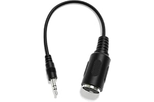 ExcelValley - Female DIN MIDI Adapter Breakout Conversion Cable - Mini/Micro Jack [Straight | A-3.5mm]