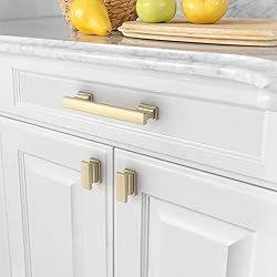 Amerdeco 10 Pack Brushed Brass Cabinet Pulls 3-3/4
