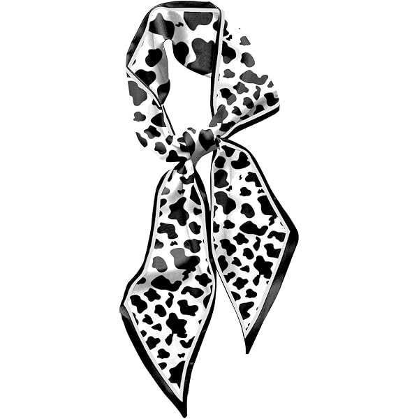 Amazon.com: WELLDAY Cow Print Silk Scarf Women display picture 3