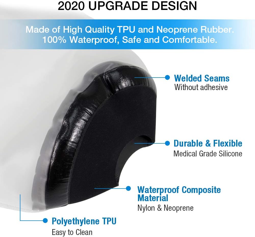 【2020 Newest】Waterproof Knee Cast Cover for Shower, Knee Wound Protector for Shower Bath, Reusable Bandage Protector Dressing Cover with Watertight Seal for Knee, Elbow and Leg: Health & Personal Care