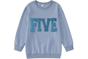 GLIGLITTR Birthday Sweatshirt for Toddler Baby Boy Girls 1st 2nd 3rd 4th 5th 6th 7th Embroidery Shirts Tops Bday Party Outfit