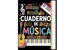 Cuaderno de música: Libreta de pentagrama musical. Papel de partituras en blanco, pentagramado, para estudiantes, músicos y compositores. 100 páginas (Spanish Edition)