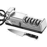 Electric Knife and Scissor Sharpener, Adjustable Angle 12&deg;&ndash;22&deg;, 3-Stage | Electric Knife Sharpener with 100% Diamond Abrasives, Fast Sharpening to Restore &amp; Polish Chef Knives, Scissors, Home Use