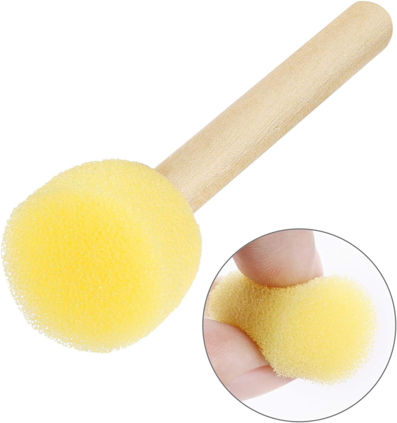 40 Pieces Round Sponge Foam Brush Set Paint Sponge Brush Wooden Handle Foam Brush Sponge Painting Tools for Kids Painting Crafts (0.6 Inch): Arts, Crafts & Sewing