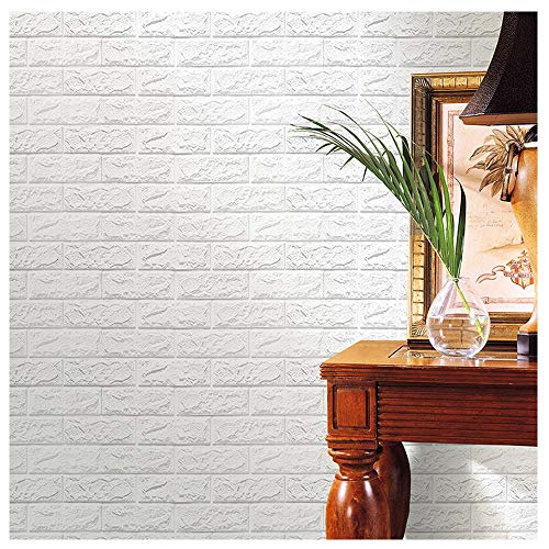 Iusun Wall Sticker PE Foam 3D Wallpaper Removable DIY Mural Paper Decoration for Room Home Nursery Bedroom Office Supplies Decal - Ship From USA (White)
