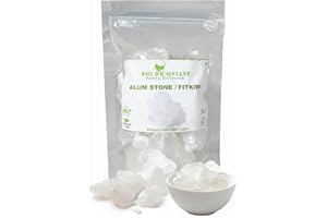 SHUDH ONLINE Alum Stone for Face (3.5 oz - 0.2 lb) Piedra de Alumbre para Lavado Intimo - Natural Fitkari Stone for Shaving - Phitkari Alum Crystal Rocks | Potassium Alum (100g)