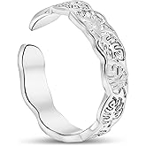 925 Sterling Silver Adjustable Leaf Ring For Women; Spiral Ring; Dainty Leaf Sizable Ring Jewelry For Women Wrap and Fit to Every Finger, Handmade Jewelry Ring for Women
