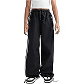 RoseSeek Girl's Wide Leg High Waist Sweatpants Side Striped Extra Long Baggy Track Pants Trousers