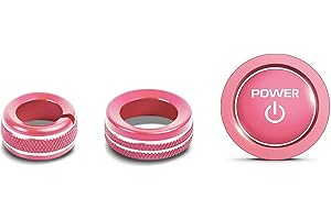 for Toyota Sienna 2025 2026 Accessories, DvlynAuroa 4-Pieces Aluminum Alloy Knob Covers Trim Kit (Pink) - Fits Rearview Mirror, Push Start & Volume, Interior Upgrade, Knob Protection & Easy Operation