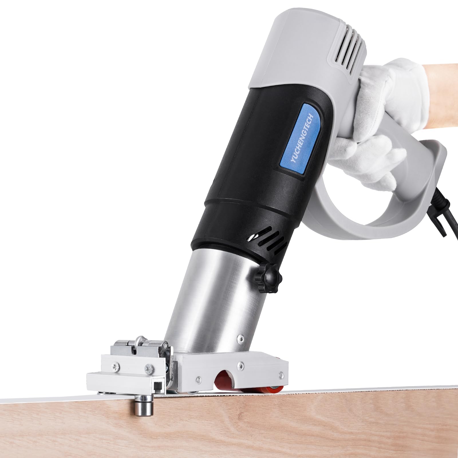 Photo 1 of YUCHENGTECH Edge Bander Banding Machine Hot Air Edgebander Portable Edge Bander Banding Machine include Heat Gun and Track Guidance 110V