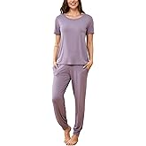 GYS Bamboo Viscose Women's Pajama Set Short Sleeve 2 Piece Soft Sleep Sets for Women