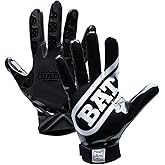 Battle Sports Double Threat Wide Receiver Football Gloves with Ultra Stick Tacky Grip Palm, Secure Fit Breathable Material & Superior Ball Control
