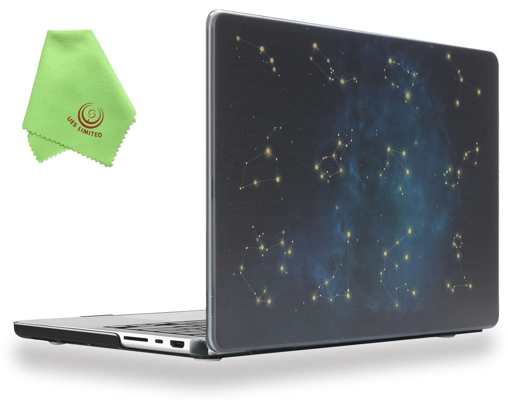 UESWILL Case Compatible with 2021-2026 MacBook Pro 16 inch M5 M4 M3 M2 M1 Pro Max chip, Creative Design Pattern Hard Shell Cover + Microfiber Cloth, Constellation