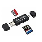 小元屋 Micro USB OTG to USB 2.0 カードリーダー　OTG USB 変換コネクタ SD/ Micro SD カード対応 (ブラック)