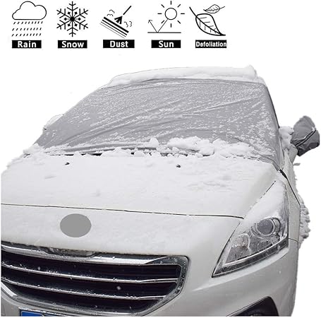 Amazon Honcenmax 凍結防止カバー 車 フロントガラス サンシェード ミラーカバー付属 ほこり 日よけ 遮熱 紫外線対策 霜よけ 凍結防止 雪 雨 落葉対策 夏冬兼用 防水材料 盗難防止 軽自動車 Suv 普通車に適用 ボディーカバー 車 バイク