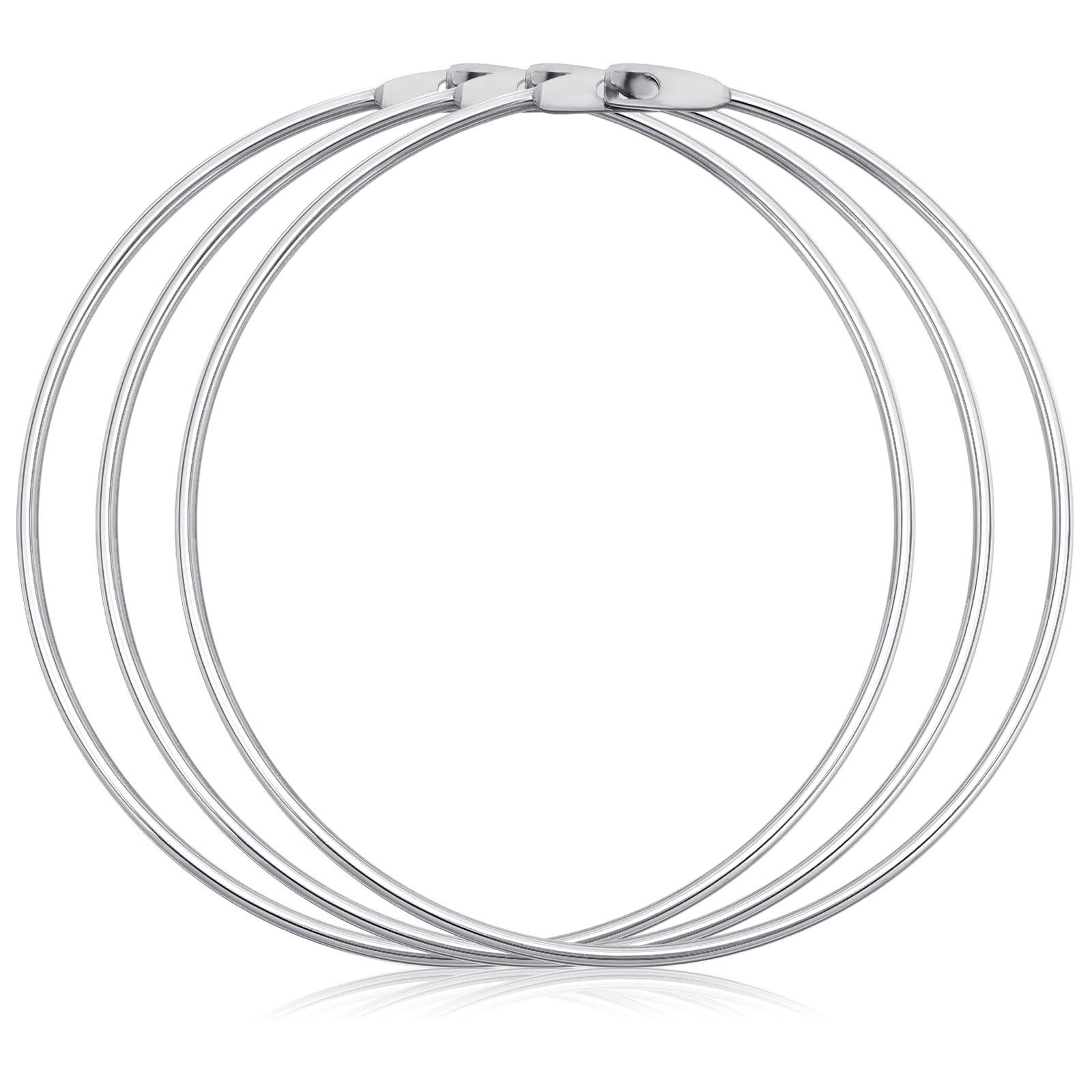 Photo 1 of 3 Pcs 6 Inch Loose Leaf Binder Book Rings Metal Rings for Index Cards Extra Large Book Keychain Washi Tape Organizer Storage Ring for Cards Receipts Photos Files