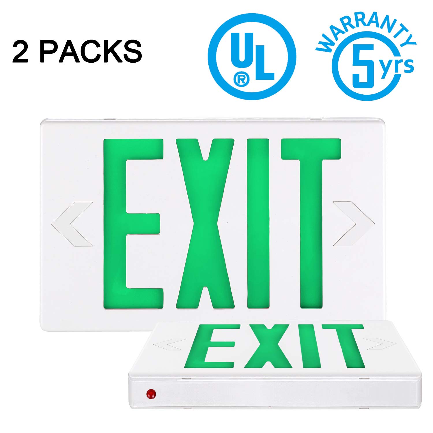 SPECTSUN Led Exit Sign With Battery Backup, Green Exit Light Combo&Double Sided Exit Sign 2