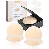 Fayloira Nipple Covers for Women- Reusable Adhesive Silicone Nipple Pasties-Invisible Sticky Breast Petals(2 Pairs)