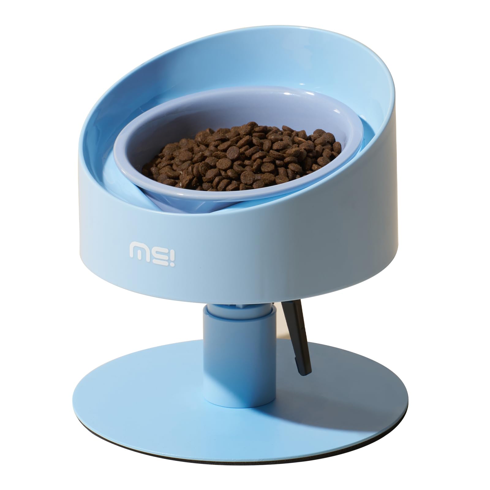Photo 1 of MS!MAKE SURE Adjustable Raised Cat Bowls, Ceramic Elevated Cat Bowls, Pet Bowl with Anti - Slip Rubber Pad, Leak - Proof, Lead & Cadmium Free, Whisker - Friendly, for All Life Stages of Age Blue