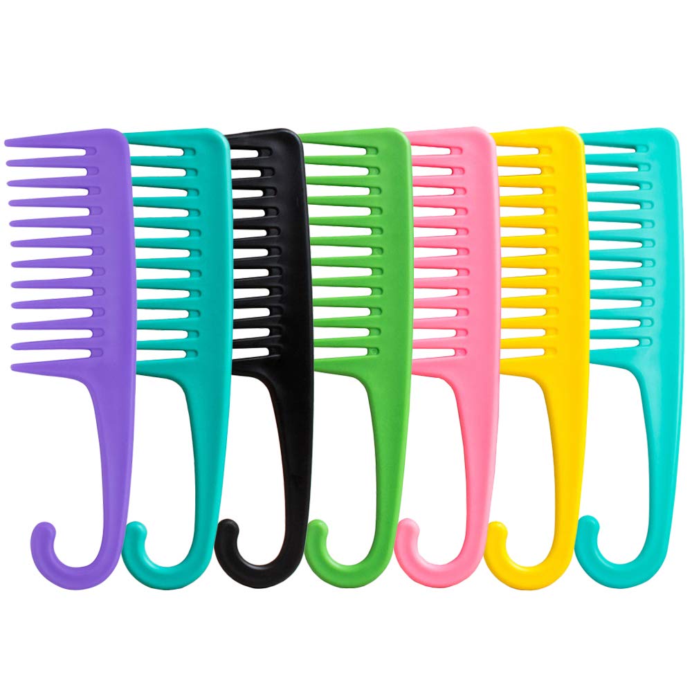 Homo Trends 7Pcs Wide Tooth Combs, Plastic Large Hair Comb Shower Comb Curl Wet Comb for Long, Wet or Curly Hair Detangling