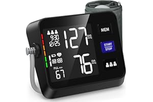 VERWINT Automatic Blood Pressure Monitor Upper Arm with Large LCD Backlit Display, Accurate Digital BP Monitor with Adjustable Cuff 8.7"-16.5", 3x199 Sets Memory, Include Batteries and Type C Cable