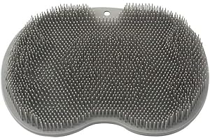 Shower Foot Scrubber Mat Back Washer Back Exfoliating Bath Wash Pad Wall Mounted Slip Suction Cups Foot Scrubber for Use in S