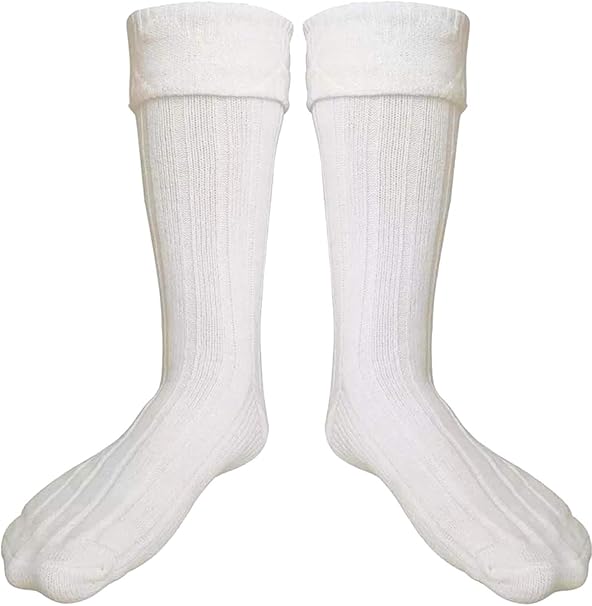 SCOTTISH OFF WHITE KILT HOSE SOCKS FOR MEN SIZE M L XL 2XL at Amazon