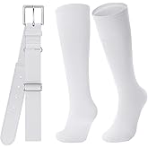 Baseball Socks and Belt for Youth Adult Softball Socks Combo Elastic Waist Belt for Men Kids Boys Girls Women JASGOOD