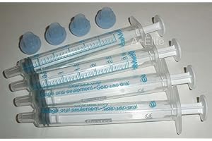 BAXA ExactaMed Oral Liquid Medication Syringe 3cc/3mL 4/PK Clear Medicine Dose Dispenser With Cap Exacta-Med BAXTER Comar Latex Free