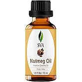 SVA Nutmeg Essential Oil – 1/3 fl oz – Nutmeg Oil – for Diffuser, Hair, Skin, Aromatherapy, Body Massage, Soap and Candle Mak