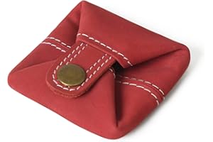 JAJMO LEGACY Leather Coin Pouch Change Holder Mini Pocket Wallet for Men Women (Red Velvet, Pack of 1)