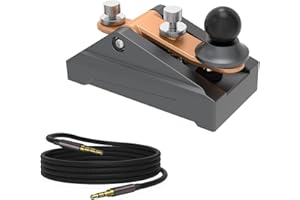 PUTIKEEG CW Morse Code Key - Pocket Morse Code Telegraph Key Aluminum Alloy Base Grey for Amateur Radio Ham Operators, Adjustable Tension (Grey)
