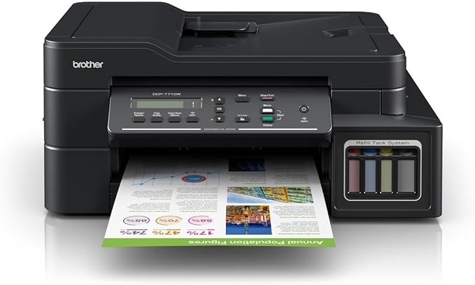 Brother DCPT710W Impresora Multifunción de Tinta Inalámbrico, Negro 27 PPM, Color 23 PPM
