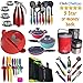 Thermal Carafe Plus Coffee Tea Mugs by Chefcoo™ Includes Pitcher, 4 Mugs Saucers and Spoons - Double Wall Pot Best for Hot and Cold Beverages - Holds Temperature for 24 Hours - Red Color