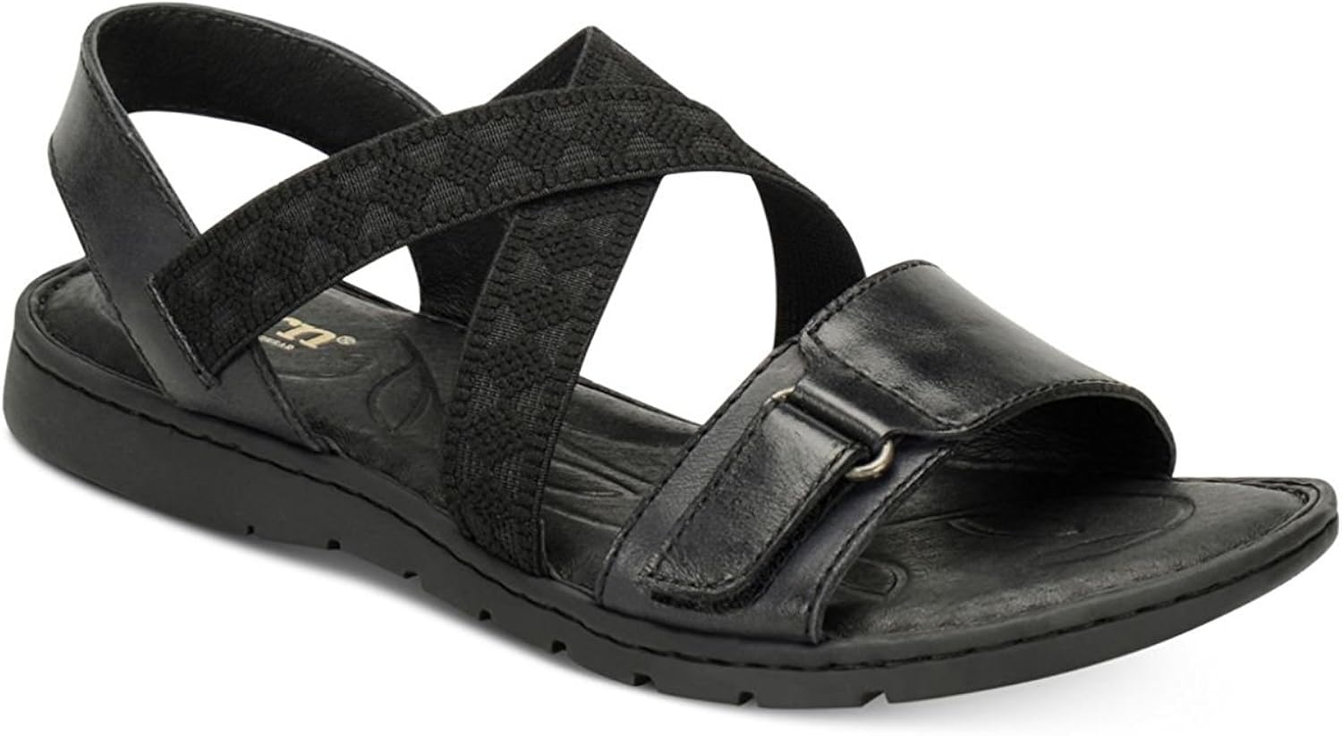 born black leather sandals