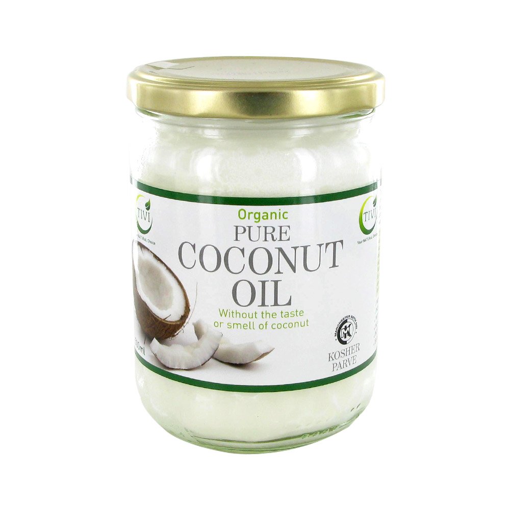 TIVI Organic Refined & Odourless Coconut Oil Glass Jar of 500 ml for