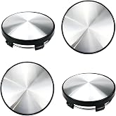 Heyzidu 4 PCS Car Wheel Center Caps, Anti-slip Rust-proof Wheel Center Covers, Snap-in Car Rim Hub Protective Cover Replacement, Universal for 60MM OD 56MM ID Vehicles (Silver)