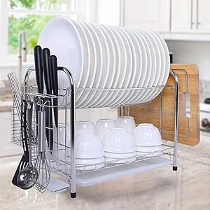 BFJTSCG Estante para Platos Estante para Platos para Cocina Acero