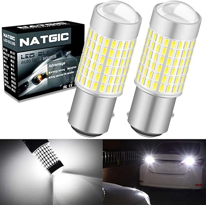 NATGIC 1157 BAY15D P21/5W Bombillas LED Xenon blanco 3000LM 3014 ...