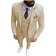 Men's 3 Piece Regualr Fit One Button Formal Business Men Suit Groomsman Tuxedos for Wedding(Blazer+Vest+Pant)