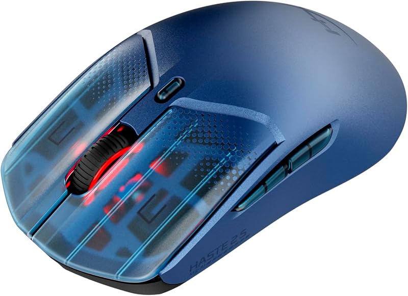 Pulsefire Haste 2 S Kabellose Gaming-Maus, Magnesiumgehäuse, Ultra-leicht, 64 g, Akku 120 h, Glass Skates, 26 K Sensor, Blau