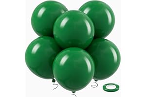 ADOINBY 18 Inch Emerald Green Large Balloons - 35Pcs Thick Hunter Green Balloons Big Round Dark Green Latex Party Balloons for Birthday Anniversary Baby Shower Gender Reveal Themed Party Decorations